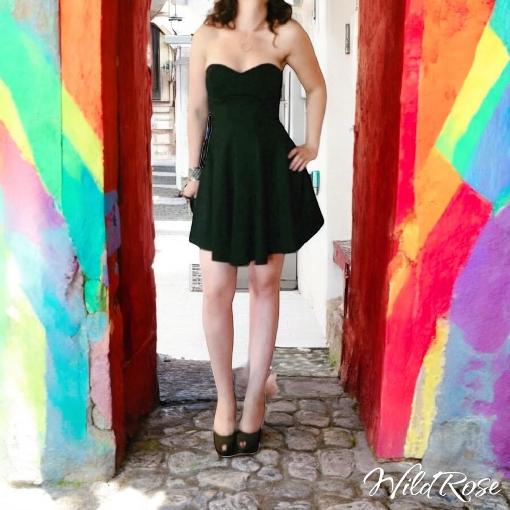 Z Spoke Zac Posen Black Strapless Dress SZ 6